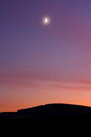 Crescent Moon over Purple Sunset_1357